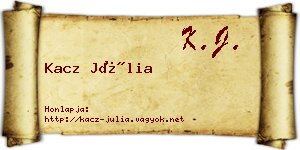 Kacz Júlia névjegykártya